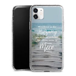 Silikon Glitter Case transparent-silber