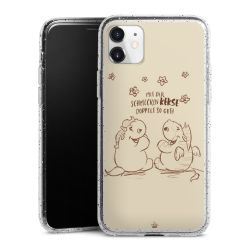 Silikon Glitter Case transparent-silber