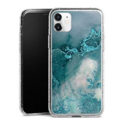 Silikon Glitter Case transparent-silber