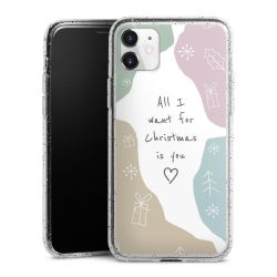 Silicone Glitter Case silver glitter