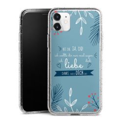 Silikon Glitter Case transparent-silber