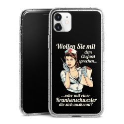 Silikon Glitter Case transparent-silber