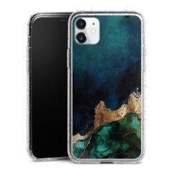 Silikon Glitter Case transparent-silber