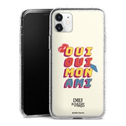 Silikon Glitter Case transparent-silber