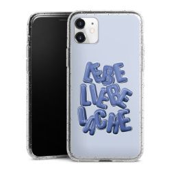 Silicone Glitter Case silver glitter