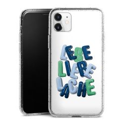 Silicone Glitter Case silver glitter