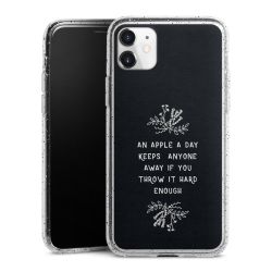 Silikon Glitter Case transparent-silber