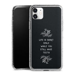 Silikon Glitter Case transparent-silber