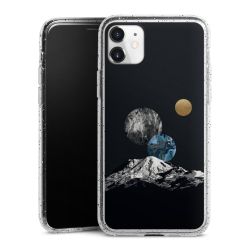 Silikon Glitter Case transparent-silber