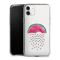 Silikon Glitter Case transparent-silber