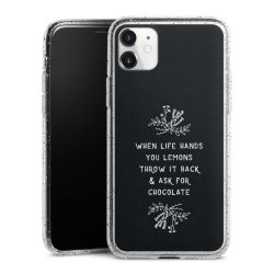 Silikon Glitter Case transparent-silber