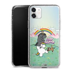 Silikon Glitter Case transparent-silber