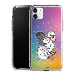 Silikon Glitter Case transparent-silber