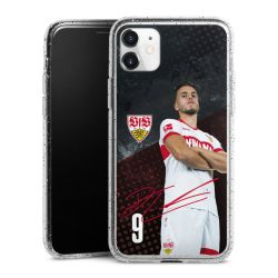 Silikon Glitter Case transparent-silber