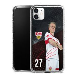 Silikon Glitter Case transparent-silber