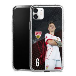 Silikon Glitter Case transparent-silber