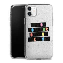 Silikon Glitter Case transparent-silber