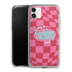 Silikon Glitter Case transparent-silber