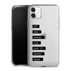 Silikon Glitter Case transparent-silber
