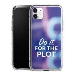 Silikon Glitter Case transparent-silber