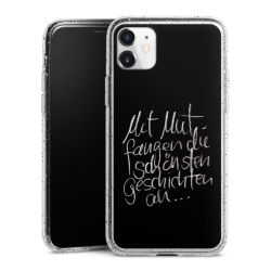 Silikon Glitter Case transparent-silber