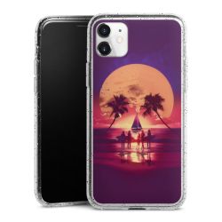 Silikon Glitter Case transparent-silber