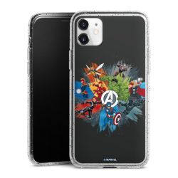 Silikon Glitter Case transparent-silber