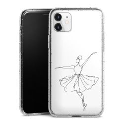 Silikon Glitter Case transparent-silber