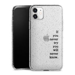 Silikon Glitter Case transparent-silber