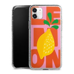 Silikon Glitter Case transparent-silber