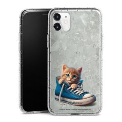 Silikon Glitter Case transparent-silber