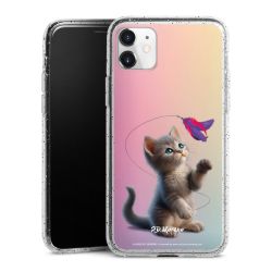 Silikon Glitter Case transparent-silber