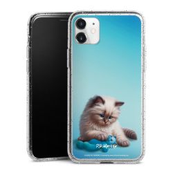 Silikon Glitter Case transparent-silber