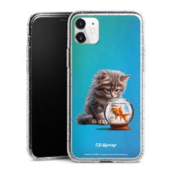 Silikon Glitter Case transparent-silber