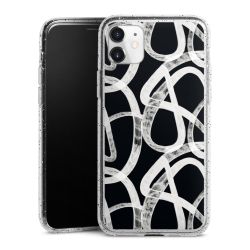 Silikon Glitter Case transparent-silber