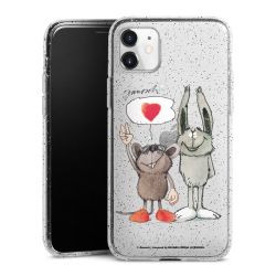 Silikon Glitter Case transparent-silber