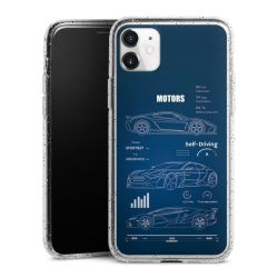 Silikon Glitter Case transparent-silber