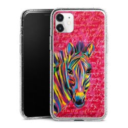 Silikon Glitter Case transparent-silber