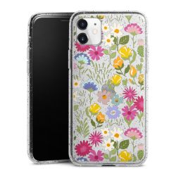 Silikon Glitter Case transparent-silber