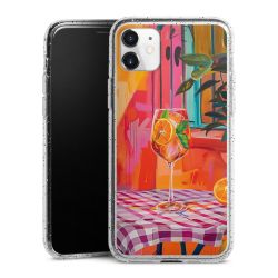 Silikon Glitter Case transparent-silber