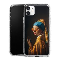 Silikon Glitter Case transparent-silber