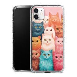 Silikon Glitter Case transparent-silber