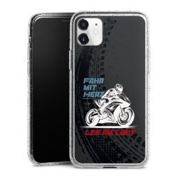 Silikon Glitter Case transparent-silber