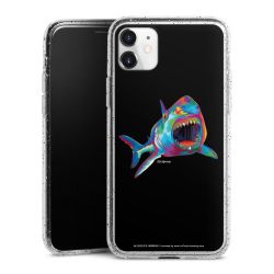 Silikon Glitter Case transparent-silber