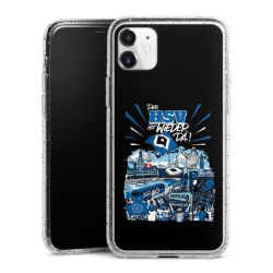 Silikon Glitter Case transparent-silber