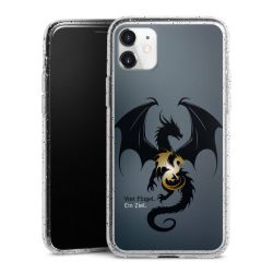 Silikon Glitter Case transparent-silber