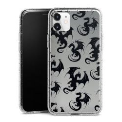 Silikon Glitter Case transparent-silber