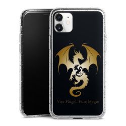 Silikon Glitter Case transparent-silber