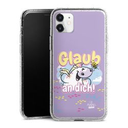 Silikon Glitter Case transparent-silber