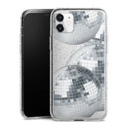 Silikon Glitter Case transparent-silber